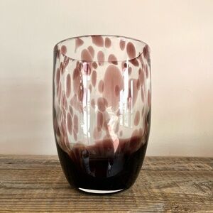Art Glass hand blown MCM Speckled purple glass Vase